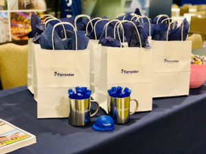 Forrester Construction giveaways at an industry networking event
